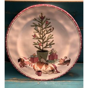 Pier 1 Christmas Morning Pups Plate